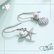 【伊飾童話】海星貝殼＊珍珠不對襯銅電鍍耳環