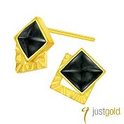 【Just Gold 鎮金店】幾何魅力系列 純金耳環