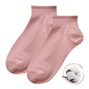 【ONEDER 旺達棉品】有機棉1/2中統羅紋襪 22-26公分 短襪 襪子 嚴選通過IDFL國際紡織檢測 AN-A301  粉紅