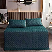 【Galatea葛拉蒂】雙人 冰絲涼感乳膠墊三件組 5尺 貴族綠