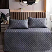 【Galatea葛拉蒂】雙人加大 冰絲涼感乳膠墊三件組 6尺 時尚灰