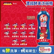 (2瓶任選超值組)德國Henkel Pril-高效能活性酵素分解重油環保親膚濃縮洗碗精653ml/藍瓶(廚房餐具,碗盤,料理鍋具清潔劑) 蘋果香*2瓶