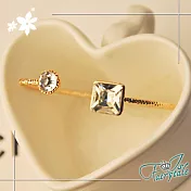 【伊飾童話】幾合水晶*簡約彈性手環 白