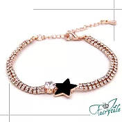 【伊飾童話】黑星排鑽*玫瑰金手鍊