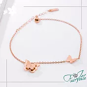 【伊飾童話】蝶之戀＊金砂不鏽鋼玫瑰金腳鍊