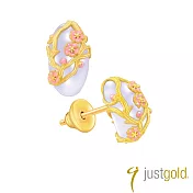 【Just Gold 鎮金店】喜‧玲瓏純金系列黃金耳環(圓)