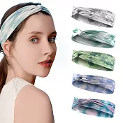 ○花漾繽紛配色 交叉造型設計 GOLOV.EJOY 冰絲運動髮帶 束髮帶○跑步 健身 洗臉化妝 瑜珈 登山 自行車 頭巾 頭帶 柔軟親膚 清爽透氣 流雲藍