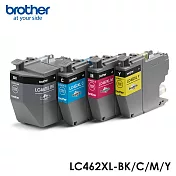Brother LC462XL-BK/C/M/Y 原廠A3輕連供墨水組(1黑3彩)