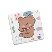 珪藻土吸水杯墊 杯墊 防潮 硅藻土 防滑墊 吸水墊 隔熱墊 坐著小熊