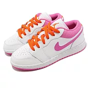 Nike 休閒鞋 Air Jordan 1 Low GS 大童 女鞋 白 粉紅 1代 AJ1 DR9498-168