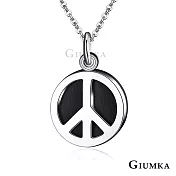 GIUMKA鋼項鍊PEACE和平符號短項鏈珠寶白鋼黑色女鍊 生日聖誕交換禮物推薦 純粹系列 單個價格 MN04088 45cm 和平符號