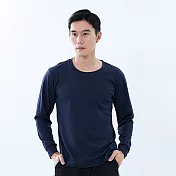 【遊遍天下】MIT台灣製男款抗UV防曬涼感吸濕排汗機能長袖圓領衫 GL2002 丈青 L 丈青