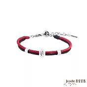 J’code真愛密碼銀飾 幸福情網純銀編織手鍊-紅黑繩