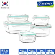 Glasslock 強化玻璃微波保鮮盒-超值5件組