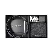 MICHAEL KORS PVC皮帶禮盒組-黑灰