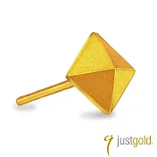 【Just Gold 鎮金店】搖滾鉚釘 黃金單耳耳環-小(純金)