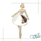 【伊飾童話】芭蕾舞女孩*仿水晶切割胸針 白