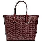 MICHAEL KORS 印花LOGO皮革托特包-酒紅