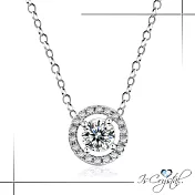 【伊飾晶漾】浪漫星塵*圓形水鑽白銀項鍊