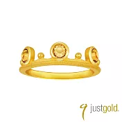 【Just Gold 鎮金店】冠冕系列 黃金戒指(咖啡色水晶)(港圍) 9 黃金