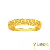 【Just Gold 鎮金店】冠冕系列 黃金戒指(皇冠花邊)(港圍) 11 黃金