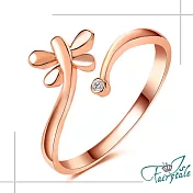 【伊飾童話】流線蜻蜓＊立體水鑽開口彈性戒  金