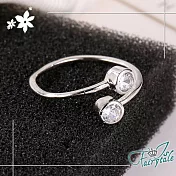 【伊飾童話】微熱視線＊水鑽開口彈性戒  銀