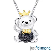 【Just Diamond】夢幻小熊系列 18K雙色金鑽石墜子-小熊王子(不含鍊)