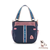 B.S.D.S冰山袋鼠 - 非常莓好 - 織帶拼接手提兩用包【7012-BP】 甜粉藍