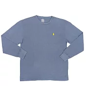 Polo Ralph Lauren 男版馬球刺繡縮口棉質長袖-藍灰 S