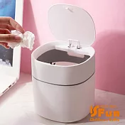 【iSFun】彈蓋圓桶*北歐極簡桌面收納垃圾桶 白