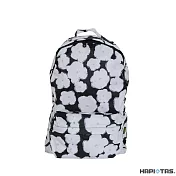 【HAPI+TAS】日本原廠授權 新型 摺疊 手提後背包- 黑色塗鴉花朵