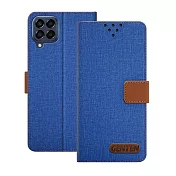 GENTEN for Samsung Galaxy M33 自在文青風支架皮套 藍色
