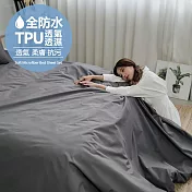 【BUHO布歐】日系防水防蹣3.5尺單人床包+雙人被套三件組 《煉石灰》