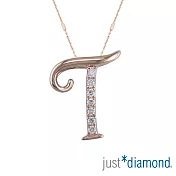 【Just Diamond】Love Letter系列 18K金鑽石墜子-T(不含鍊)