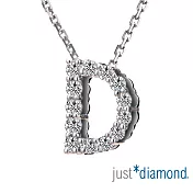 【Just Diamond】Love Words字母系列 18K金鑽石墜子-D(不含鍊)