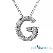 【Just Diamond】Love Words字母系列 18K金鑽石墜子-G(不含鍊)