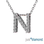 【Just Diamond】Love Words字母系列 18K金鑽石墜子-N(不含鍊)