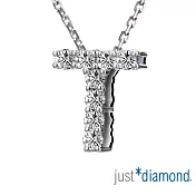 【Just Diamond】Love Words字母系列 18K金鑽石墜子-T(不含鍊)