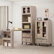 Homelike 喜家居書櫃二件組(玻璃櫃+桌櫃組)(2236)