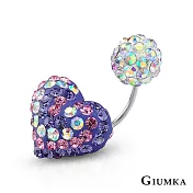 GIUMKA鎖針耳環繽紛小愛心鋼針條紋系列單支價格多色任選 MF04003 無 C款單一支
