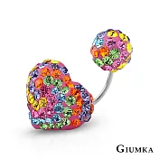 GIUMKA鎖針耳環繽紛小愛心鋼針條紋系列單支價格多色任選 MF04003 無 E款單一支