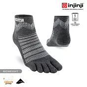 injinji Outdoor戶外避震羊毛五趾短襪NX S 石板灰