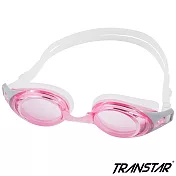 TRANSTAR 泳鏡 抗UV塑鋼鏡片-按鍵式扣帶-6950 粉紅