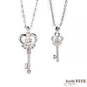J’code真愛密碼銀飾 處女座守護-喬莉塔之魔法鑰匙純銀成對墜子 送白鋼項鍊