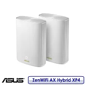 ASUS 華碩 ZenWiFi AX Hybrid XP4 (二入) AX1800 Mesh 雙頻網狀無線路由器-白