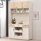 Homelike 喜家居4尺高收納餐櫃-雪松雙色(2247)