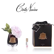 【法國 Cote Noire 寇特蘭】茶玫瑰香氛花橢圓黑瓶(附贈10ml 精油x1) 法式粉紅茶玫瑰橢圓黑瓶