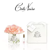 【法國 Cote Noire 寇特蘭】五朵玫瑰香氛花透明瓶(附贈10ml 精油x1) 粉紅玫瑰香氛花透明瓶