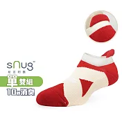【sNug十秒除臭襪】運動繃帶船襪單雙-紅米色/職棒球星指定襪/厚底/加壓/踝襪/久站適穿/台灣製/ 紅米25-27